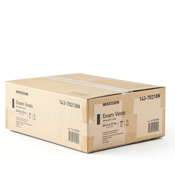 Exam Vest McKesson Nonwoven Snap Closure Disposable Blue 24x31 One-5