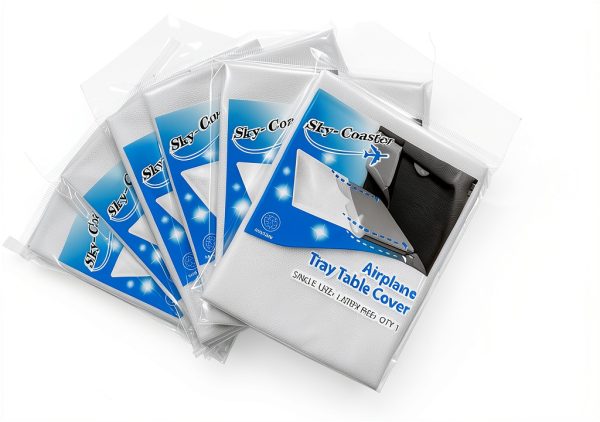 Disposable Airplane Tray Table Cover Sky-Coaster Medical-Grade 6-Pack-1
