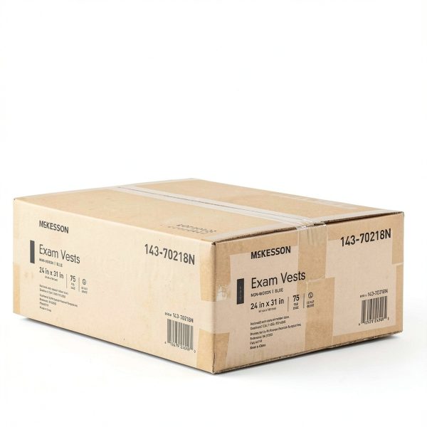 Exam Vest McKesson Nonwoven Snap Closure Disposable Blue 24x31 One-4