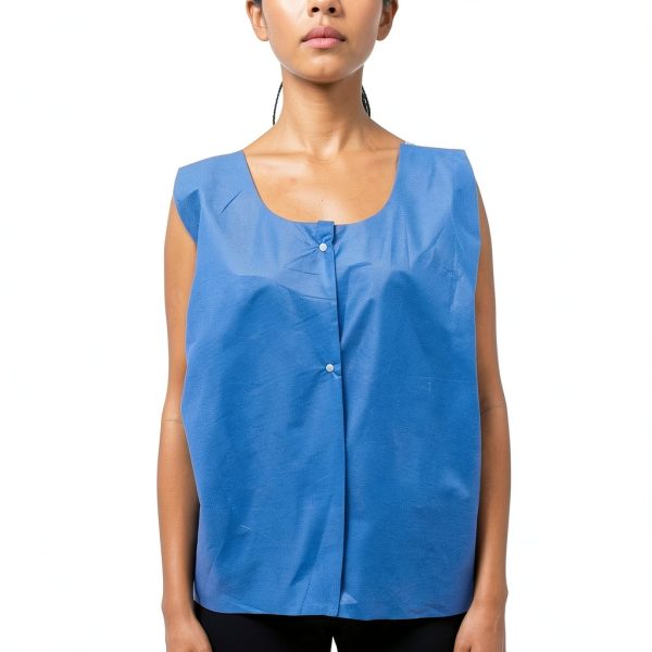 Exam Vest McKesson Nonwoven Snap Closure Disposable Blue 24x31 One-3